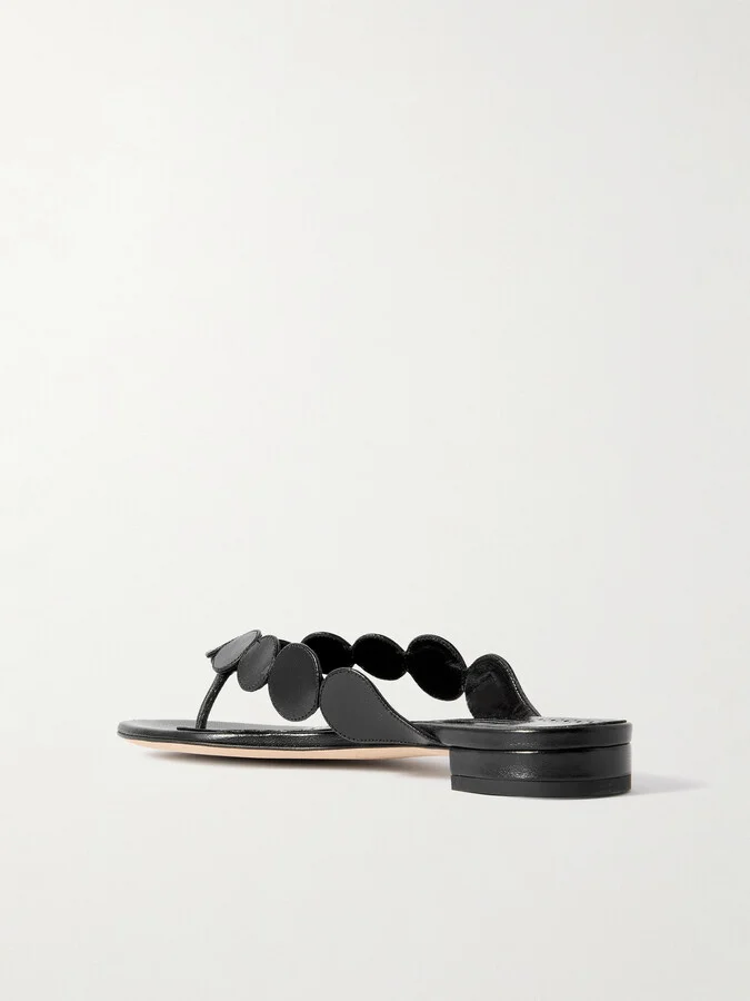 Manolo Blahnik - Nour Leather Sandals - Black - Image 3