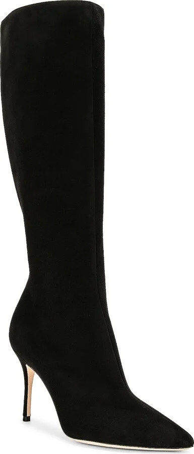 Manolo Blahnik Oculara 90 Suede Boot in Black - Image 2