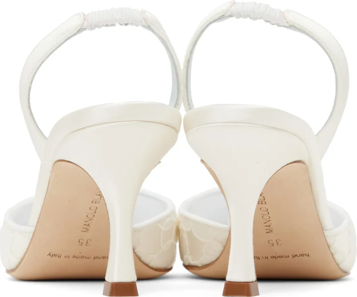 Manolo Blahnik Off-White Carolyne 70 Heels - Image 2