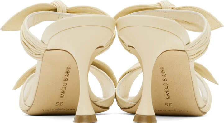 Manolo Blahnik Off-White Lollo Heeled Sandals - Image 2