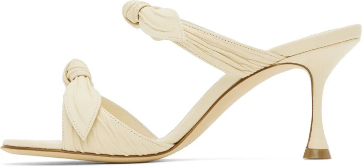 Manolo Blahnik Off-White Lollo Heeled Sandals - Image 3