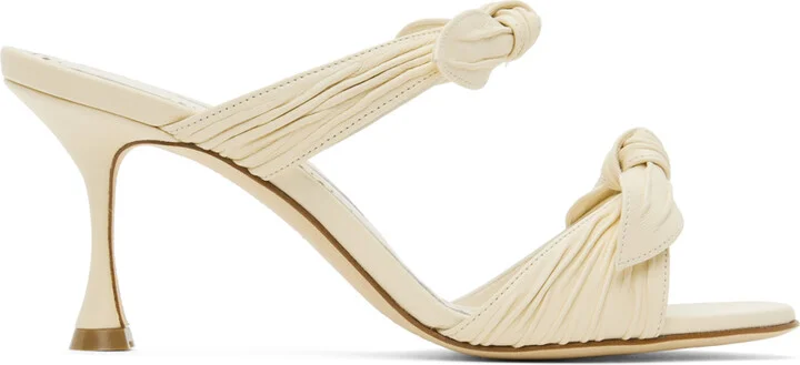 Manolo Blahnik Off-White Lollo Heeled Sandals