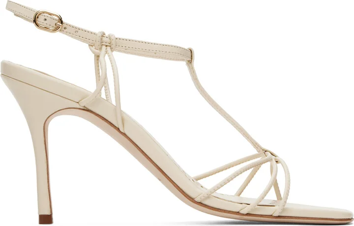 Manolo Blahnik Off-White Tabarekhi Heeled Sandals