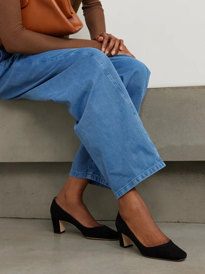 Manolo Blahnik - Okkatopla 50 Suede Pumps - Black - Image 2