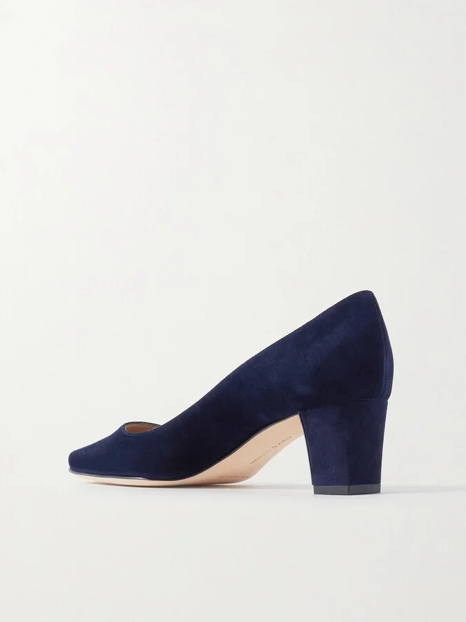 Manolo Blahnik - Okkatopla 50 Suede Pumps - Blue - Image 3
