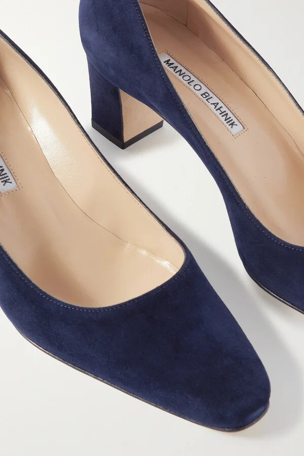 Manolo Blahnik - Okkatopla 50 Suede Pumps - Blue - Image 4