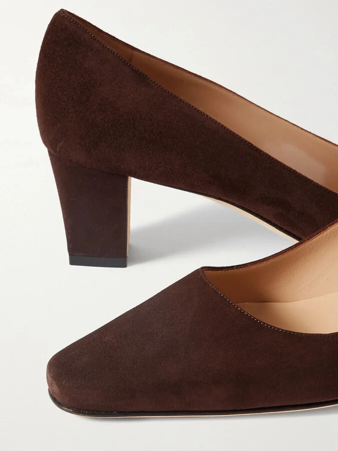 Manolo Blahnik - Okkatopla 50 Suede Pumps - Brown - Image 4