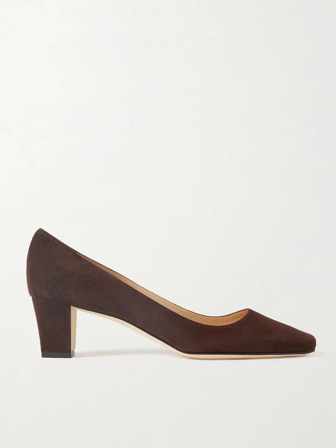 Manolo Blahnik - Okkatopla 50 Suede Pumps - Brown