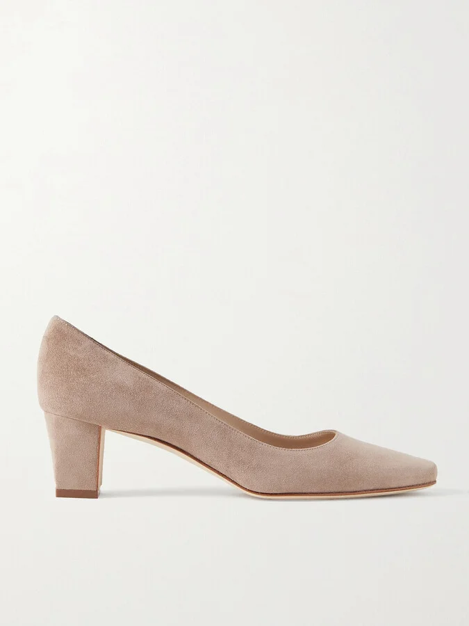 Manolo Blahnik - Okkatopla 50 Suede Pumps - Neutrals