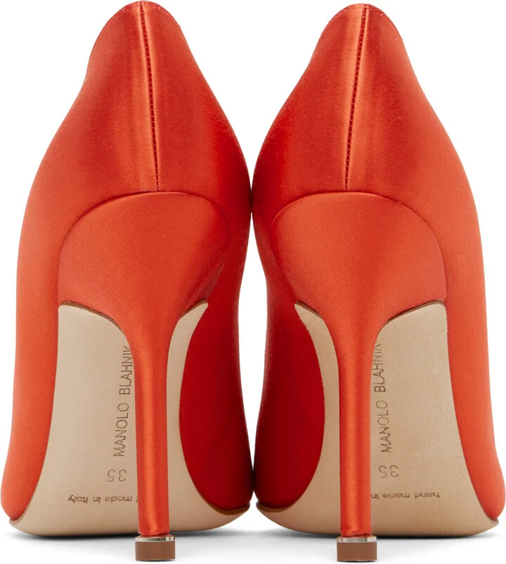 Manolo Blahnik Orange Hangisi Pumps - Image 2