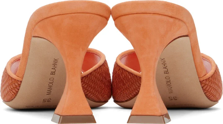 Manolo Blahnik Orange Jadara Heeled Sandals - Image 2