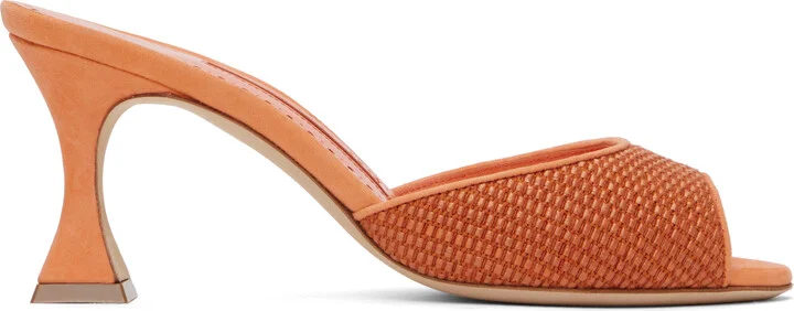 Manolo Blahnik Orange Jadara Heeled Sandals