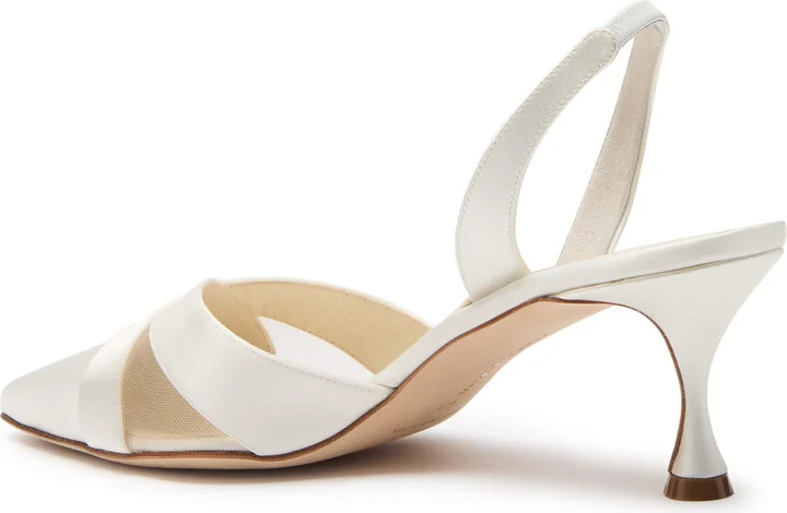 Manolo Blahnik Oyounasli 50 Satin Slingback Pumps - Image 2