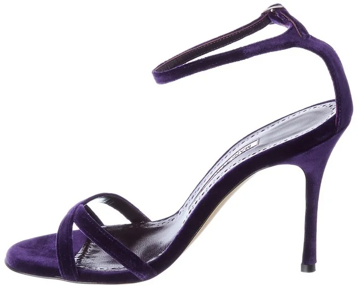 Manolo Blahnik Paloma 105 Velvet Sandal - Image 2
