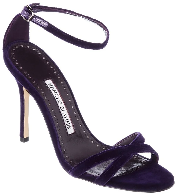 Manolo Blahnik Paloma 105 Velvet Sandal