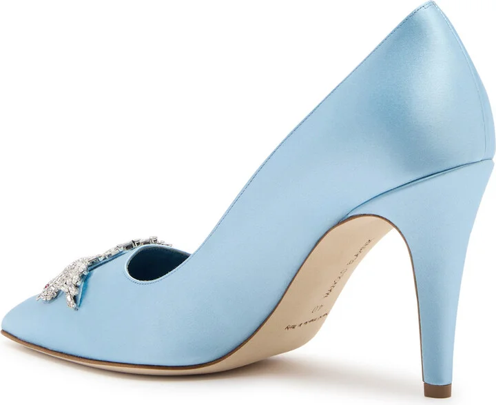 Manolo Blahnik Palos 90 Embellished Satin Pumps - Image 2