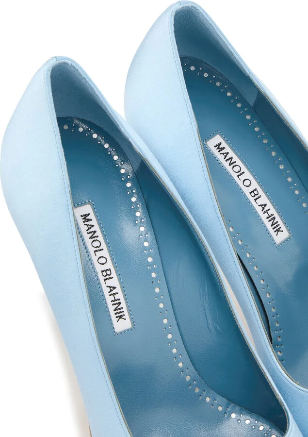 Manolo Blahnik Palos 90 Embellished Satin Pumps - Image 4