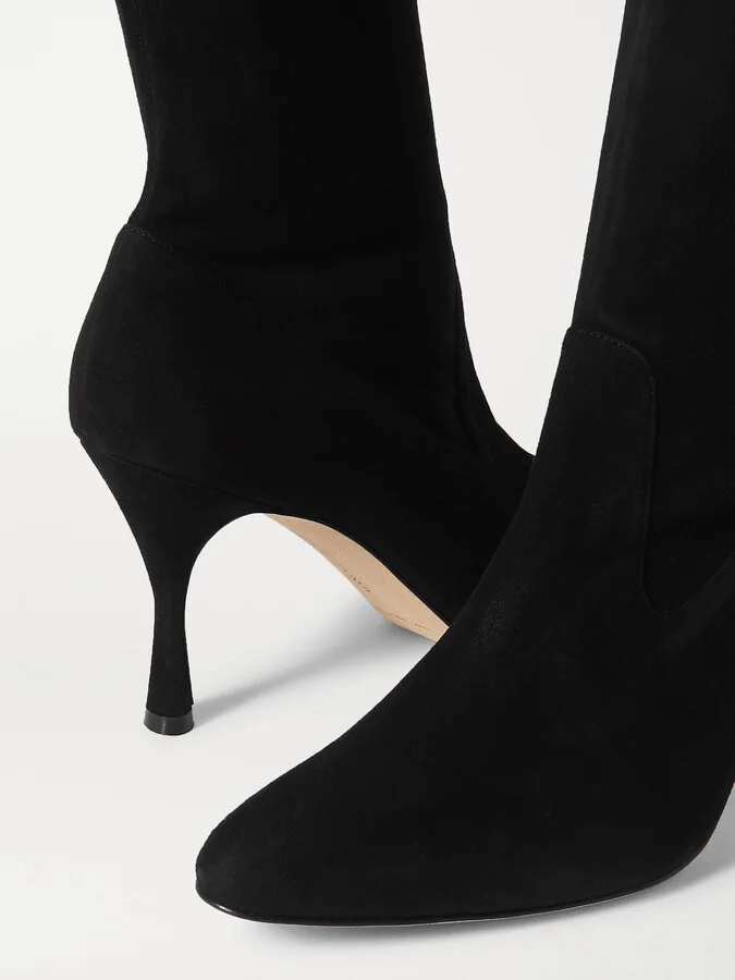 Manolo Blahnik - Pamfilo 90 Stretch-suede Knee Boots - Black - Image 4