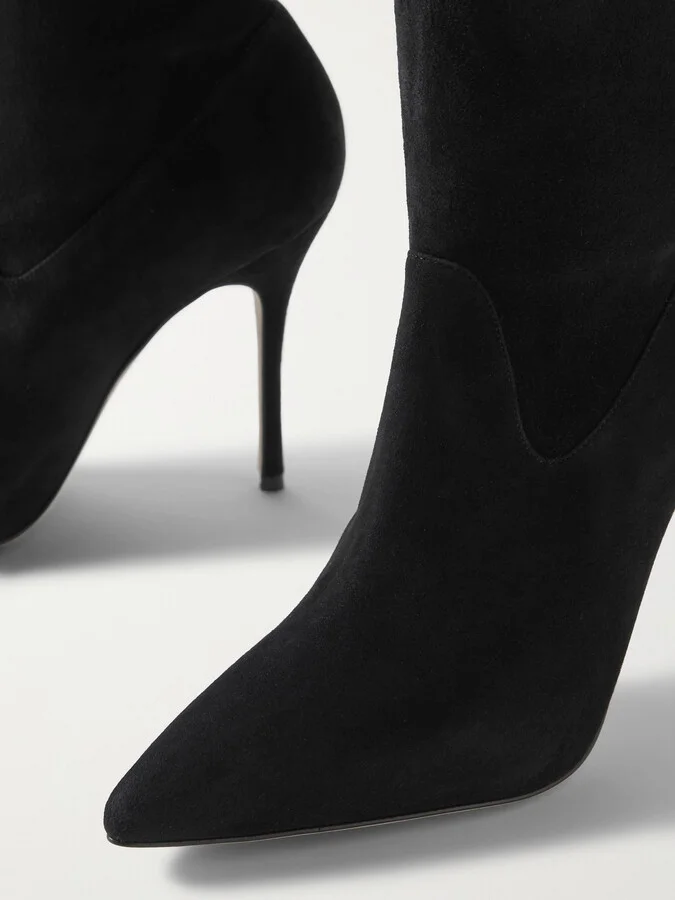 Manolo Blahnik - Pascalarehi 105 Suede Over-the-knee Boots - Black - Image 4