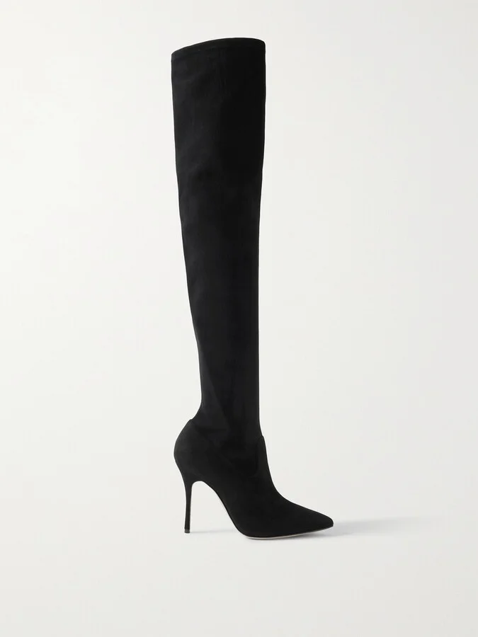 Manolo Blahnik - Pascalarehi 105 Suede Over-the-knee Boots - Black