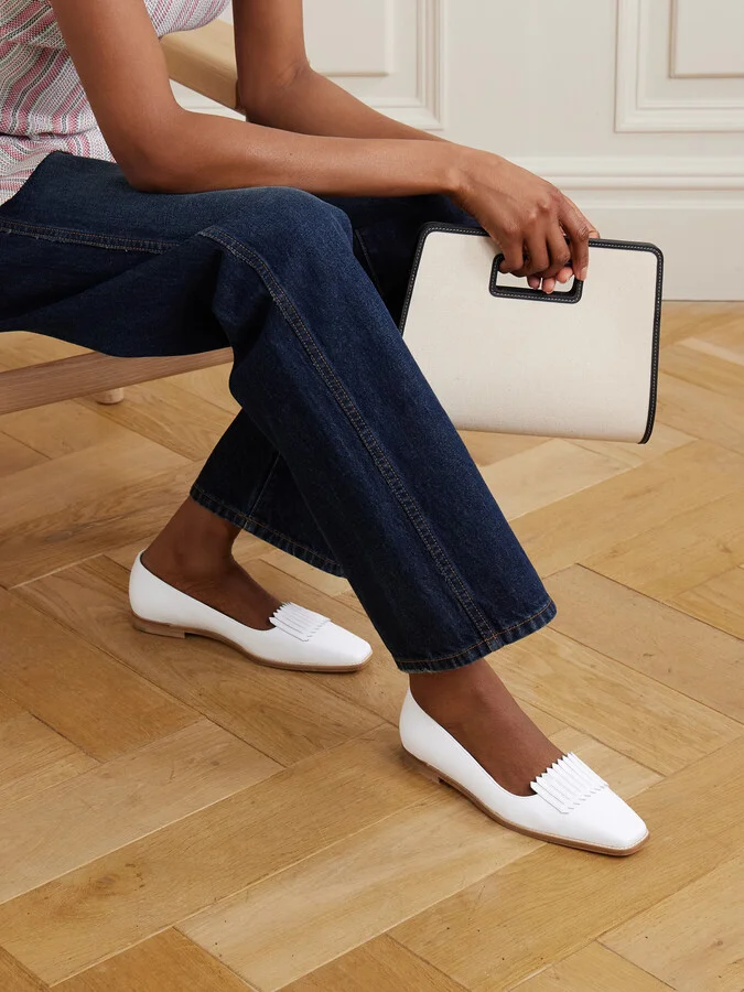 Manolo Blahnik - Pausaniasflat Fringed Leather Loafers - White - Image 2