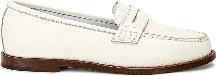 Manolo Blahnik Perrita Leather Loafer in White