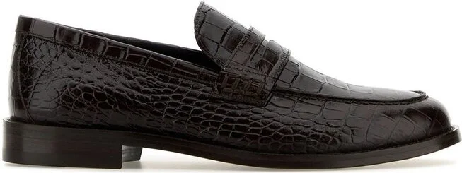 Manolo Blahnik Perry Embossed Loafers