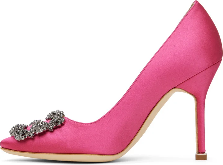 Manolo Blahnik Pink Hangisi Heels - Image 3