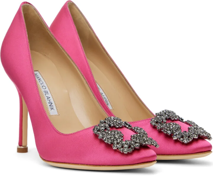 Manolo Blahnik Pink Hangisi Heels - Image 4