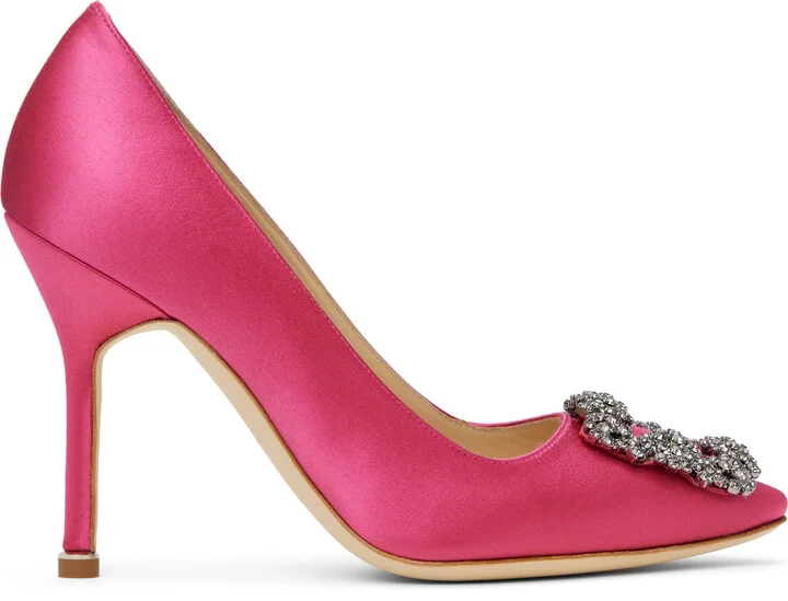 Manolo Blahnik Pink Hangisi Heels