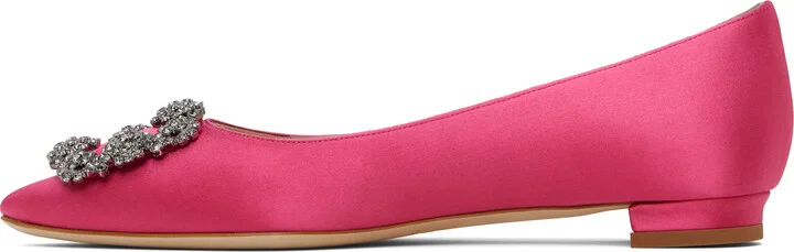 Manolo Blahnik Pink Hangisiflat Ballerina Flats - Image 3