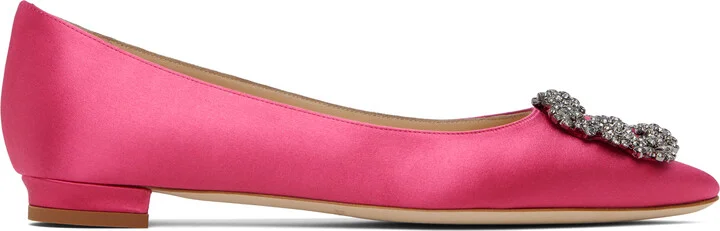 Manolo Blahnik Pink Hangisiflat Ballerina Flats