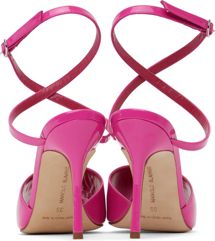 Manolo Blahnik Pink Hourani 105 Heeled Sandals - Image 2