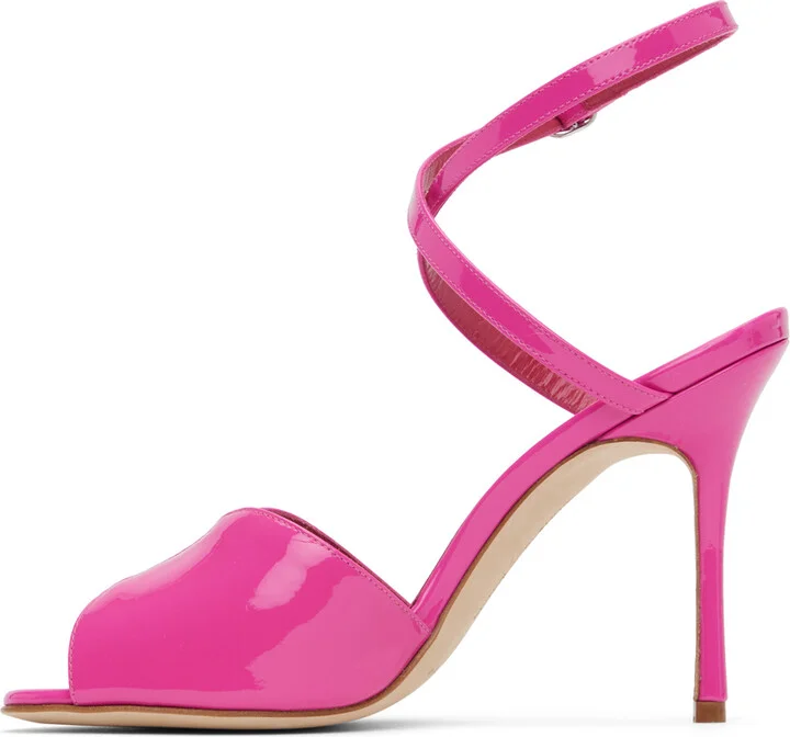 Manolo Blahnik Pink Hourani 105 Heeled Sandals - Image 3