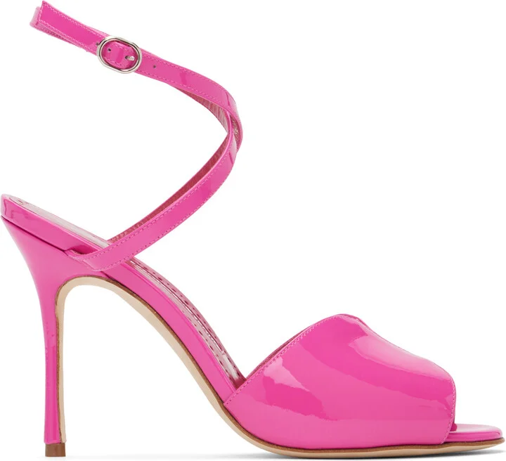 Manolo Blahnik Pink Hourani 105 Heeled Sandals