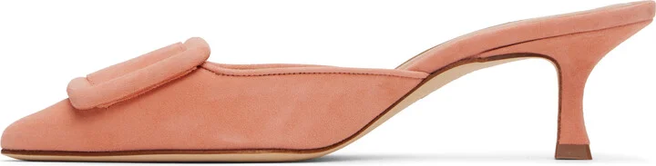Manolo Blahnik Pink Maysale Mules - Image 3