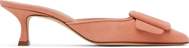 Manolo Blahnik Pink Maysale Mules