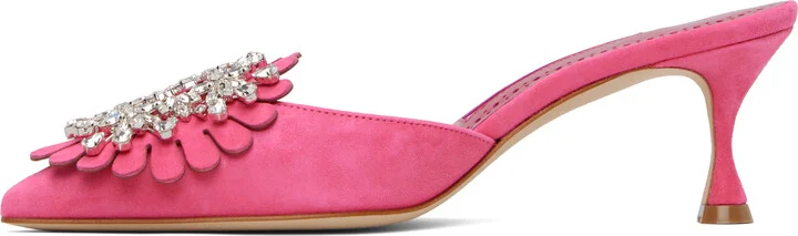 Manolo Blahnik Pink Shogmu Mules - Image 3