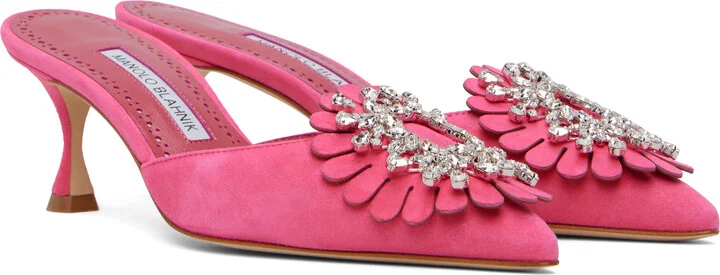 Manolo Blahnik Pink Shogmu Mules - Image 4