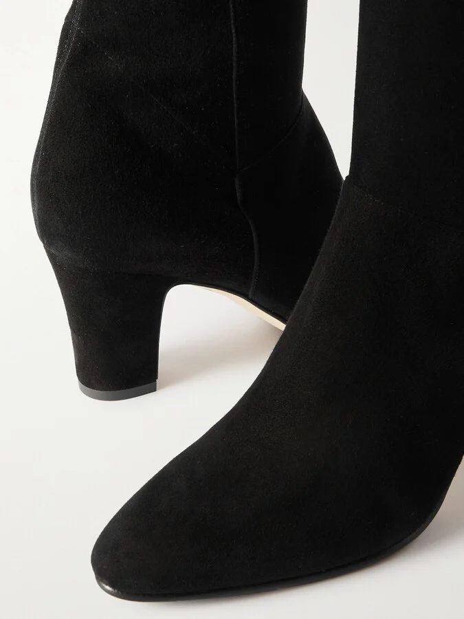 Manolo Blahnik - Pitana 70 Suede Knee Boots - Black - Image 4