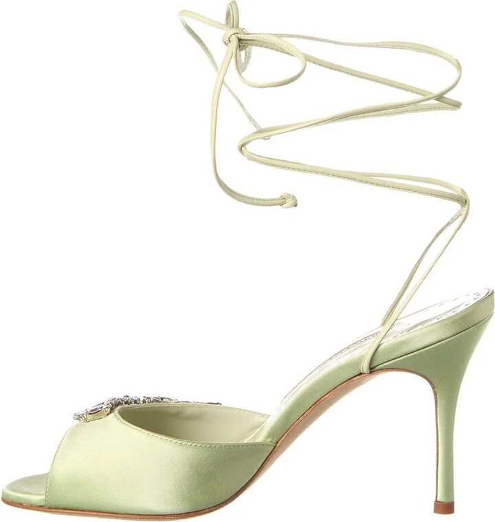 Manolo Blahnik Plumena 90 Satin Sandal - Image 2