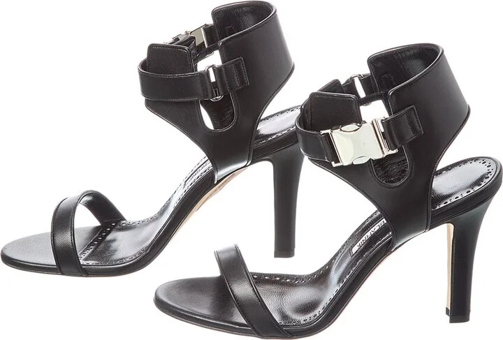 Manolo Blahnik Pollux 105 Leather Sandal (Authentic Pre-Loved) - Image 2