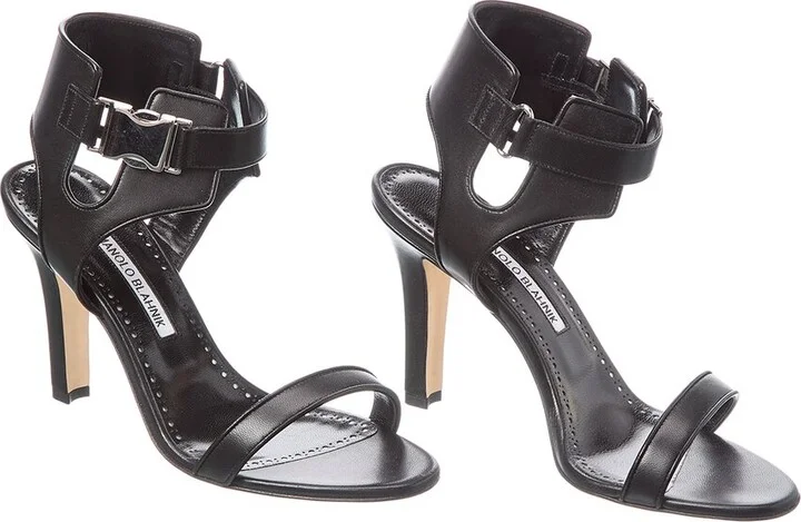 Manolo Blahnik Pollux 105 Leather Sandal (Authentic Pre-Loved)