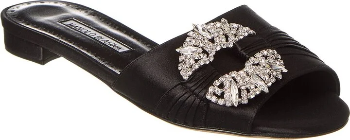 Manolo Blahnik Pralina Satin Flat