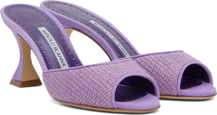 Manolo Blahnik Purple Jadara Heeled Sandals - Image 4