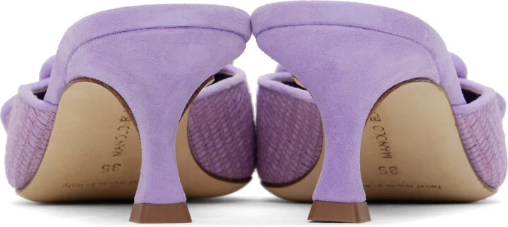 Manolo Blahnik Purple Maysalebi Mules - Image 2