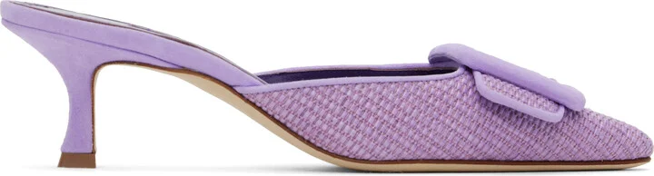 Manolo Blahnik Purple Maysalebi Mules