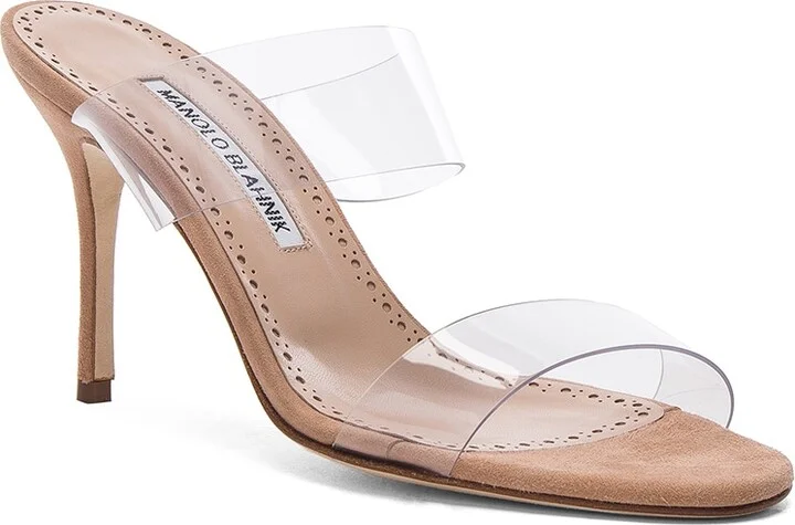 Manolo Blahnik PVC Scolto Sandals in Nude - Image 2