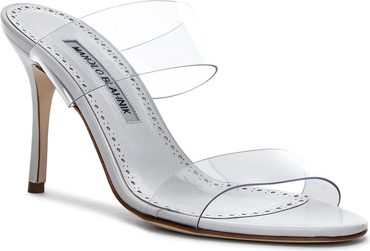 Manolo Blahnik PVC Scolto Sandals in White - Image 2