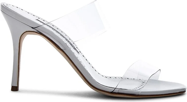 Manolo Blahnik PVC Scolto Sandals in White